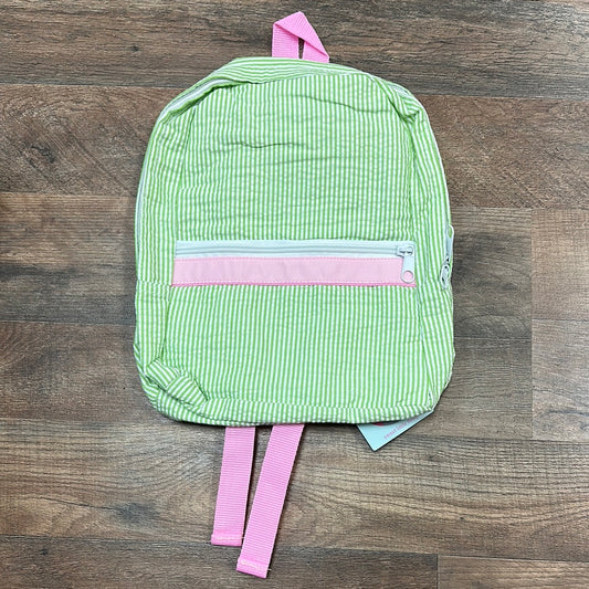 Pink/Green Seersucker Small Backpack