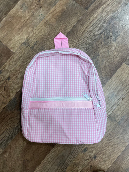 Small pink gingham backpack